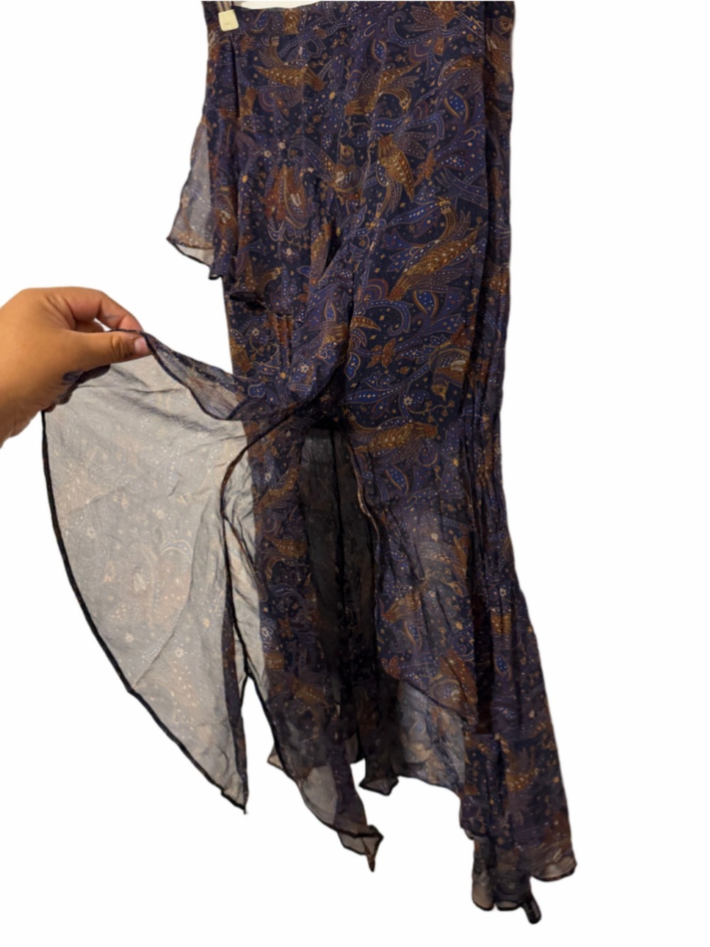 Veronica Beard Trixie Silk Floral Asymmetrical Midi Skirt Women’s Size 4 - Picture 5 of 7